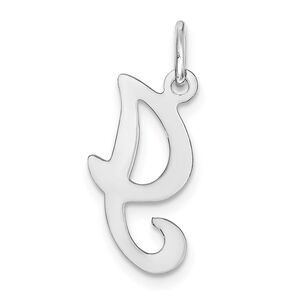 14k White Gold, Sophia Collection, Small Script Initial I Pendant